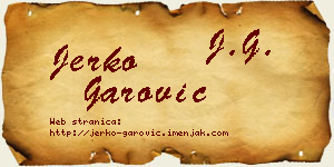 Jerko Garović vizit kartica